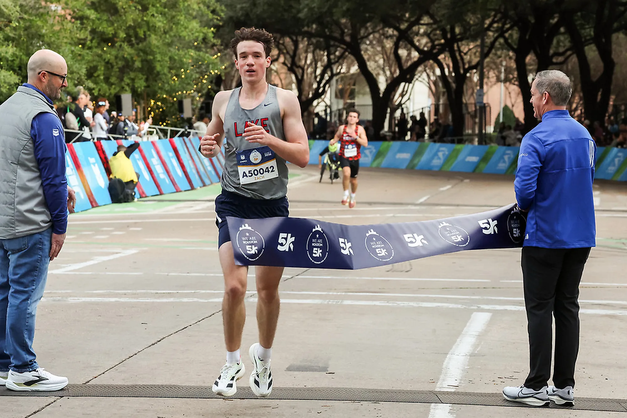 Chevron Houston Marathon — Houston 5 K Male Winner Tape